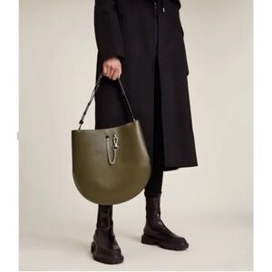 All Saints Snake Embossed Beaumont Leather Shoulder Handbag Purse Stylish Bag​​​